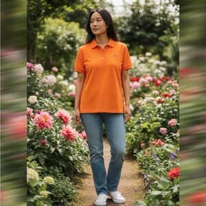 Louis Castel Orange Golf Polo (Women’s L)